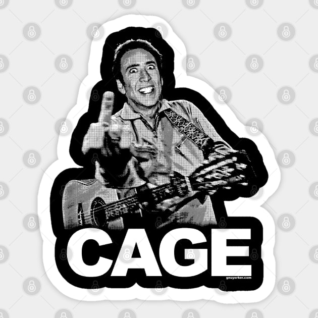 Nicholas Cage "The Bird" (Johnny Cash parody mashup) Sticker by UselessRob